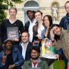 Wax Tailor, Jean-Paul Huchon, Antoine de Caunes, Mc Solaar, Mai Lan, Luc Barruet, Marco Prince, François-Xavier Demaison et Sébastien Folin lors de la conférence de presse "Solidays 2013" à Paris le 29 mai 2013.