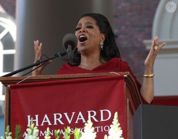 Oprah Winfrey durant un discours à l'université Harvard à Cambridge, le 30 mai 2013.