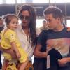 Victoria Beckham à l'aéroport de Los Angeles avec ses enfants Brooklyn (13 ans), Romeo (10 ans) et Cruz (8 ans) et Harper (bientôt 2 ans) le 1er juin 2013.