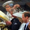 Cérémonie à l'abbaye de Wesminster, à Londres, le 4 juin 2013, commémorant les 60 ans du couronnement de la reine Elizabeth II, assuré par l'archevêque de Canterbury Justin Welby et le doyen de Westminster John Hall.