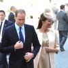 Kate Middleton, enceinte de plus de 7 mois, et le prince William arrivent à l'abbaye de Wesminster, à Londres, le 4 juin 2013, pour un service spécial commémorant les 60 ans du couronnement de la reine Elizabeth II, assuré par l'archevêque de Canterbury Justin Welby et le doyen de Westminster John Hall.
