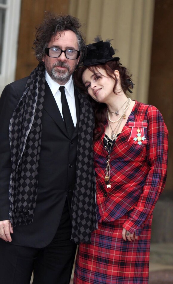 Helena Bonham Carter et Tim Burton à Londres à Buckingham Palace le 22 février 2012