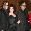 Johnny Depp, Helena Bonham-Carter et Tim Burton au Moma à New York le 17 novembre 2009