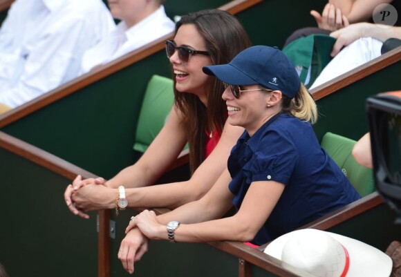 Marine Lorphelin et Sylvie Tellier à Roland-Garros lors du 12e jour des Internationaux de France le 6 juin 2013