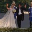 L'arrivée du cortège royal à Drottningholm pour la réception du mariage de la princesse Madeleine de Suède et de Chris O'Neill, le 8 juin 2013
