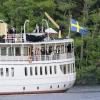 Mariage de la princesse Madeleine de Suède et de Chris O'Neill, le 8 juin 2013 à Stockholm. Le SS Stockholm a chargé les jeunes mariés et leurs invités d'honneur aux terrasses d'Evert Taubes, à Riddarholmen non loin du palais royal, pour les mener à Drotnningholm, où se tenait la fête du mariage.