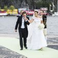  La princesse Madeleine de Suède et Chris O'Neill embarquent à bord du SS Stockholm lors de leur mariage le 8 juin 2013 à Stockholm, en route pour la réception à Drottningholm. 