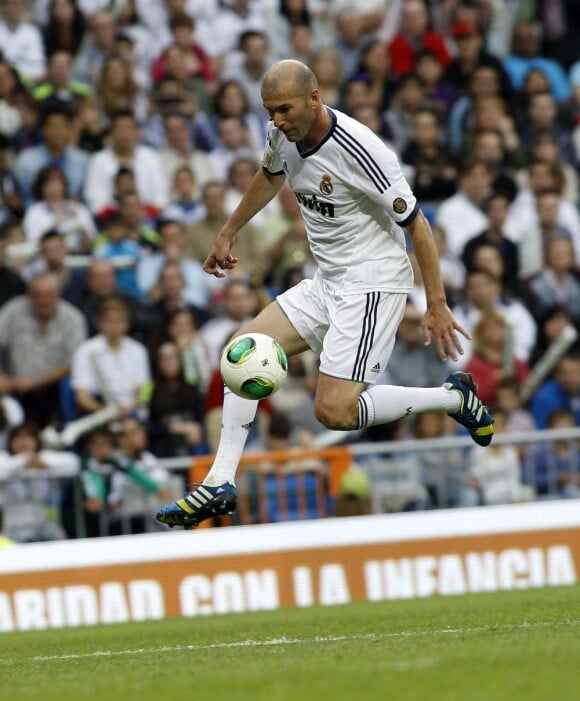 Zinédine Zidane à Madrid le 9 juin 2013 pour un match caritiatif entre les anciennes gloires du Real Madrid et celles de la Juventus Turin.