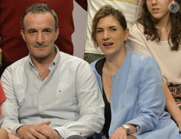 Pascal Sellem et Emmanuelle Galabru (fille de Michel Galabru) - Filage de la pièce "Faites comme chez Vous !!!" au Théâtre Daunou à Paris le 10 juin 2013.