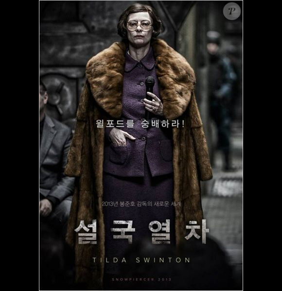 Affiche officielle du Transperceneige avec Tilda Swinton.
