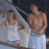Patrick Schwarzenegger, accompagné de sa petite amie, de son frère Christopher, de sa soeur Katherine et de quelques amis à St-Tropez le jeudi 13 juin 2013.