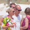 La star du Bayern de Munich Arjen Robben en vacances sur l'île de Formentera le 17 juin 2013  avec sa femme Bernadien et leurs enfants Luka, Lynn et Kai