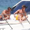 Cristiano Ronaldo en vacances avec des amis sur un yacht à Miami le 14 janvier 2013.