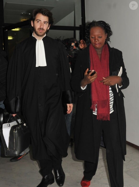 Antonin Lévy et sa cliente Rama Yade à Nanterre, le 28 février 2013.