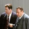 EXCLUSIF - John Travolta et James Gandolfini sur le tournage de leur film Lonely Hearts en Floride le 30 mars 2005
