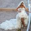 Exclusif - Joanna Krupa, ravissante dans sa robe Chagoury Couture lors de son mariage avec Romain Zago à l'hôtel Park Hyatt Aviara. Carlsbad, le 13 juin 2013.