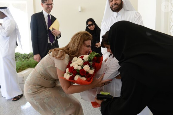 Valérie Trierweiler visite le centre Shafallah dédié aux enfants inadaptés à Doha le 23 juin 2013.