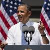 Barack Obama en plein discours sur le campus de l'université Georgetown, le 25 juin 2013.