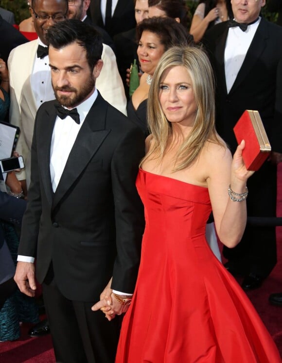 Jennifer Aniston et Justin Theroux lors de la 85eme cérémonie des Oscars à Hollywood, le 24 février 2013.