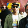 Pharrell Williams arrive à l'aéroport de Tegel à Berlin. Le 1er juillet 2013.