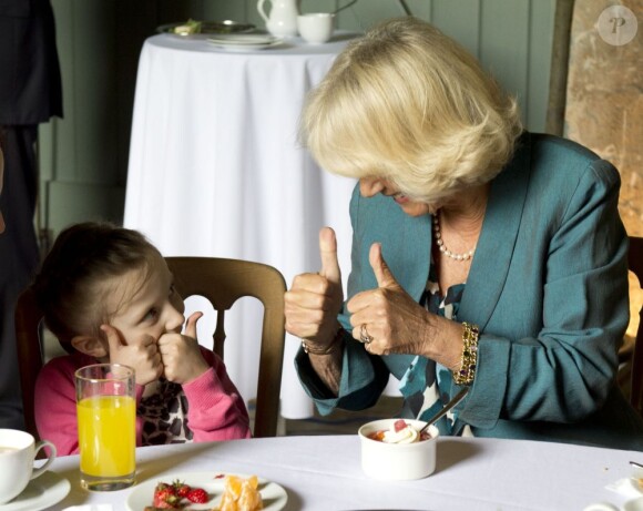 Camilla Parker Bowles rend visite aux enfants malades de l'association "Dream And Wishes" à Llandovery, le 1er juillet 2013.