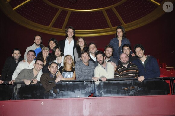 L'atelier de Pierre Palmade (avec Pierre Palmade au centre) au théâtre La Gaîté Montparnasse, à Paris le 16 janvier 2012.