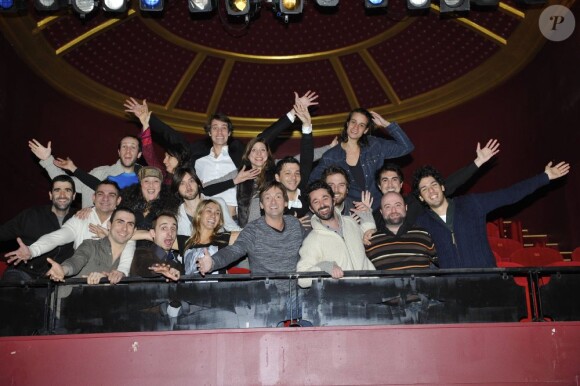 L'Atelier de Pierre Palmade (avec Pierre Palmade au centre) au théâtre La Gaîté Montparnasse, à Paris le 16 janvier 2012.