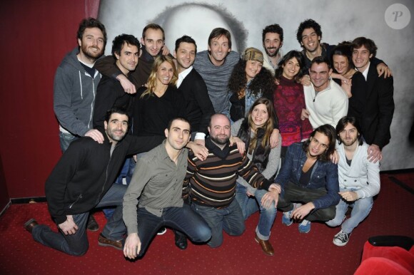 L'Atelier de Pierre Palmade (avec Pierre Palmade au centre) au théâtre La Gaîté Montparnasse, à Paris le 16 janvier 2012.