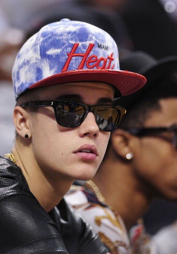 Justin Bieber assiste au match de basket Miami Heat ciontre Indiana Pacers à Miami. Le 3 juin 2013.
