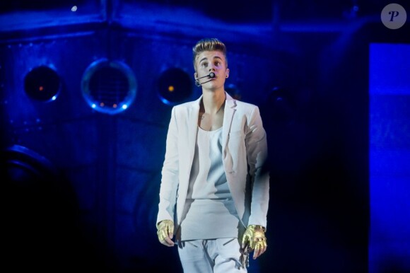 Justin Bieber en concert à Stockholm, le 24 avril 2013.