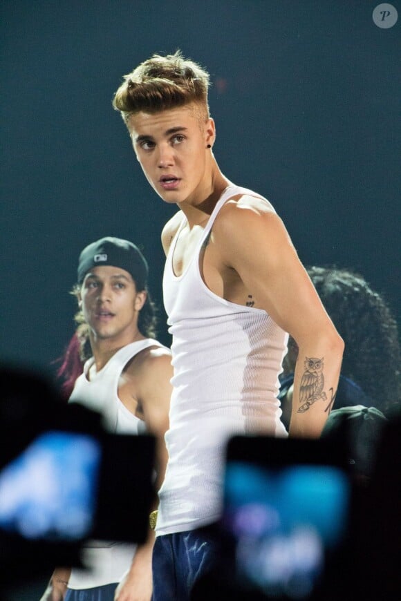 Justin Bieber en concert à Cologne, en Allemagne, le 6 avril 2013.