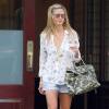 Heidi Klum quitte son hôtel pour se rendre dans un building de New York pour un rendez-vous secret, le 9 juillet 2013.