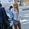 Heidi Klum quitte son hôtel pour se rendre dans un building de New York pour un rendez-vous secret, le 9 juillet 2013.