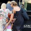 Heidi Klum à la sortie de son hôtel avec sa fille, à New York, le 8 juillet 2013.