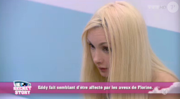 Florine s'explique avec Eddy dans la quotidienne de Secret Story 7 sur TF1 le jeudi 11 juillet 2013