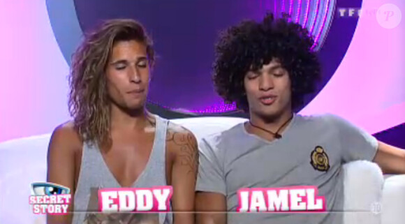 Eddy et Jamel sont fiers de leurs talents de comédiens dans la quotidienne de Secret Story 7 sur TF1 le jeudi 11 juillet 2013