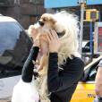 Amanda Bynes et son chien bouclier à New York, le 10 juillet 2013.