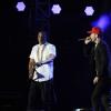Justin Timberlake et Jay-Z se retrouvent sur scènet lors du festival Wireless à Londres, le 13 juillet 2013.