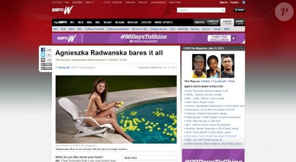 Agnieszka Radwanska pose nue pour ESPN et son magazine spécial Body Issue 2013