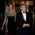 George Clooney et Stacy Keibler quittant leur hôtel à New York le 11 janiver 2012