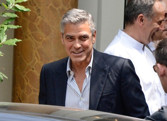 George Clooney au Pavillon Ledoyen, Paris, le 16 juillet 2013.