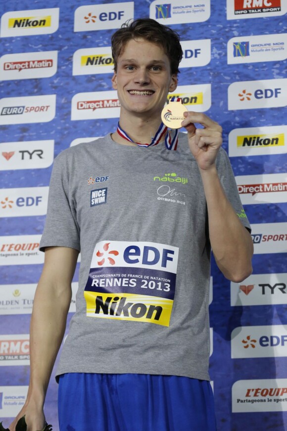 Yannick Agnel lors des championnats de France à Rennes le 14 avril 2013