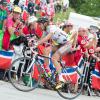 Christophe Riblon de l'équipe AG2R La Mondiale s'est imposé lors de la 18e étape du Tour de France au sommet de l'Alpe d'Huez le 18 juillet 2013
