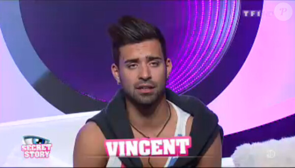 Vincent dans la quotidienne de Secret Story 7 sur TF1 le vendredi 19 juillet 2013