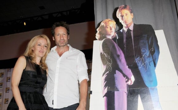 David Duchovny et Gillian Anderson pour le 20e anniversaire de la série X-Files au Comic-Con de San Diego, le 18 juillet 2013.