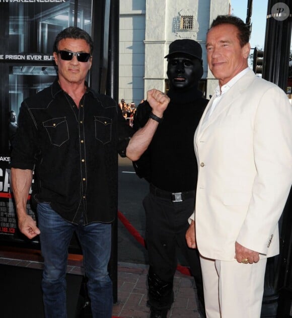 Sylvester Stallone et Arnold Schwarzenegger présentent Escape Plan au Comic-Con de San Diego, le 18 juillet 2013.