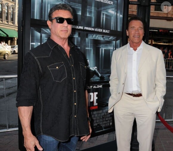 Sylvester Stallone et Arnold Schwarzenegger au Comic-Con de San Diego, le 18 juillet 2013.