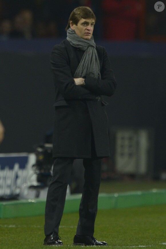Tito Vilanova lors du match de Ligue des champions entre le Paris Saint-Germain et Barcelone à Paris le 2 avril 2013