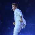  Justin Bieber en concert à la Lanxess Arena de Cologne, en Allemagne, le 6 avril 2013. 
  
  