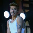  Le chanteur Justin Bieber en concert à la Lanxess Arena de Cologne, en Allemagne, le 6 avril 2013. 
  
  